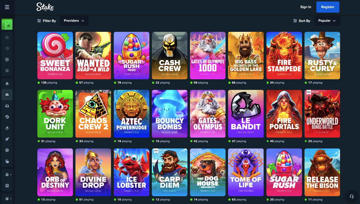 Stake.us Review Slot games